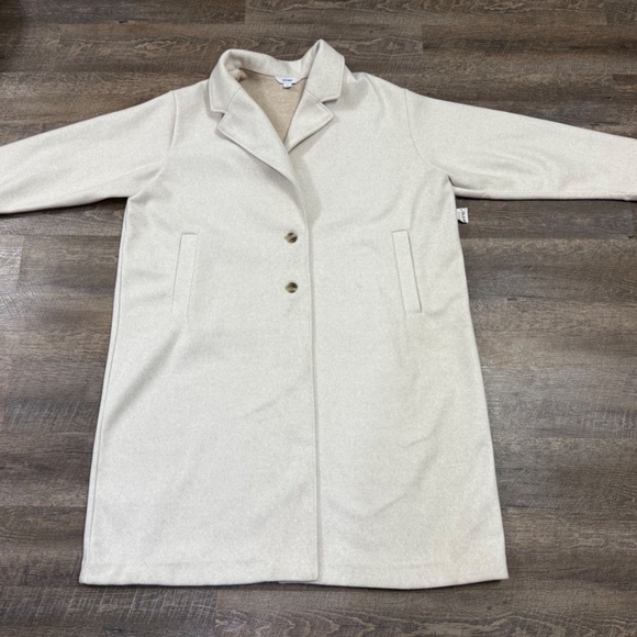 Old Navy Womens 3X Cream Longline Coat Jacket Oversized Button Front - Picture 8 of 13